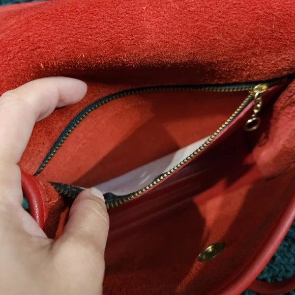 Vintage Red Coach Chrystie Flap Bag 9892 - Picture 8 of 16